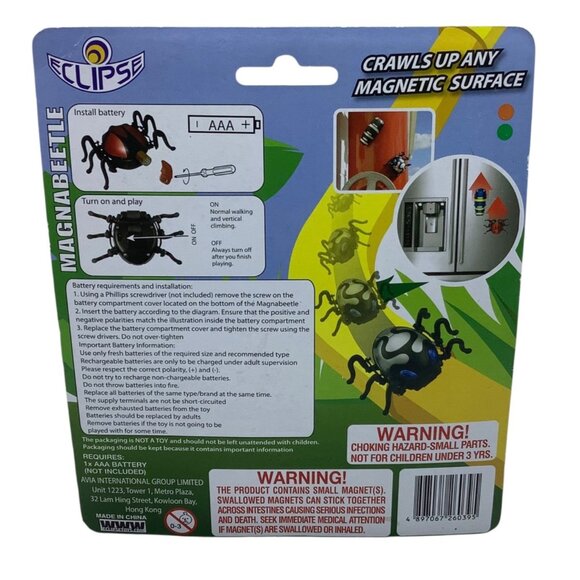 Eclipse Magna Beetle Bug Crawls Up Any Magnetic Surface Toy NEW 1 - AAA Battery - Picture 2 of 2